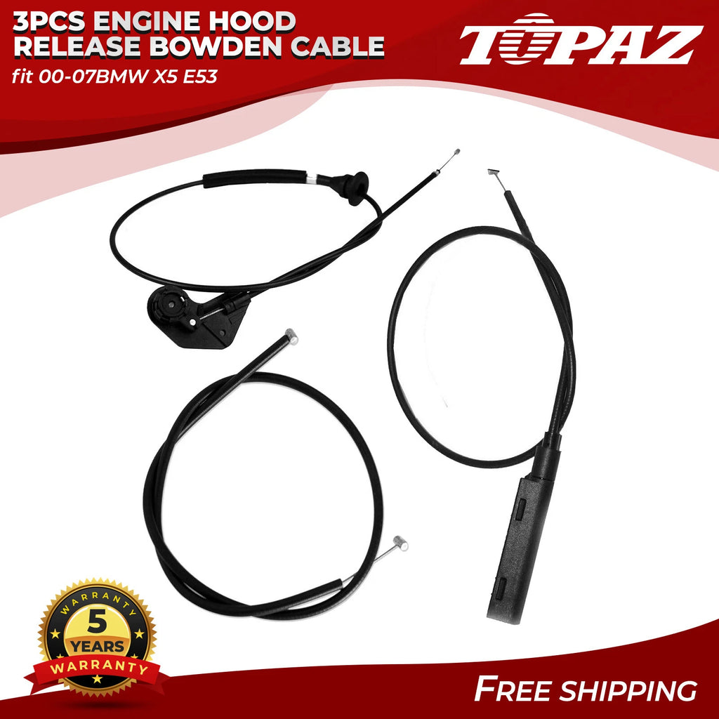 3X Engine Hood Release Cable for BMW X5 E53 (2000–2007)