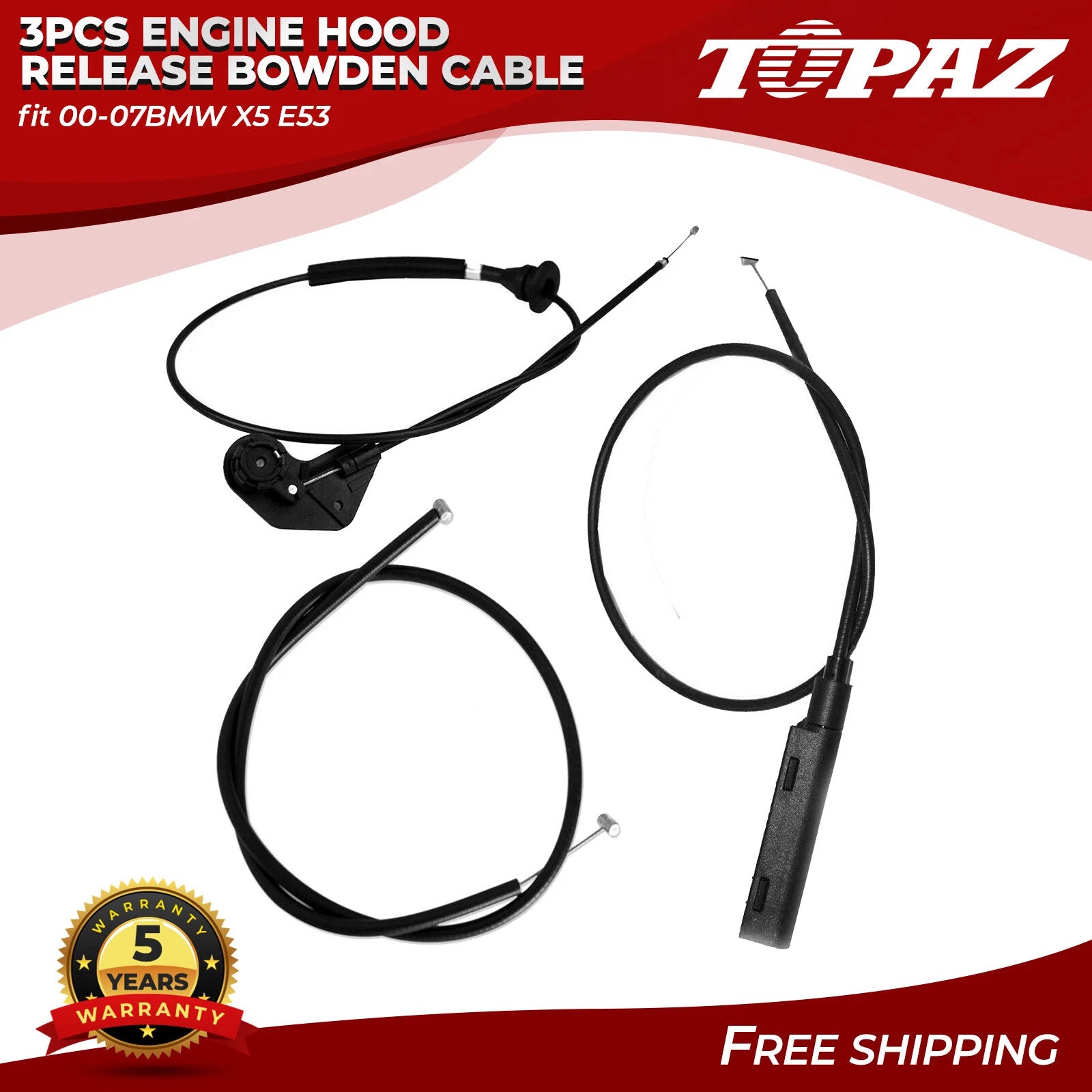 3X Engine Hood Release Cable for BMW X5 E53 (2000–2007)