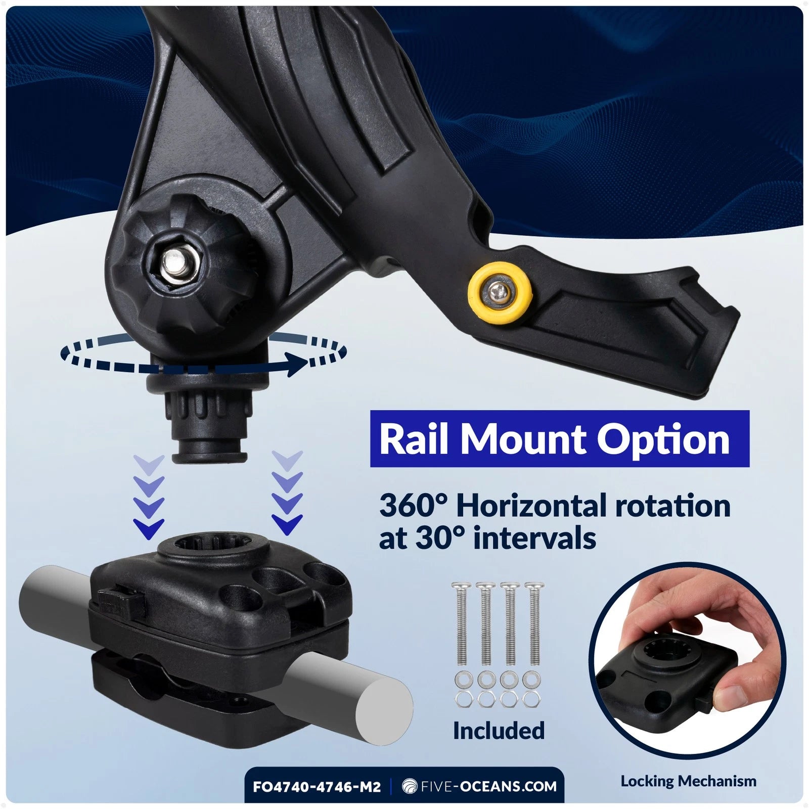 2-Pack Adjustable Fishing Rod Holder Set for Boat & Kayak (Large)