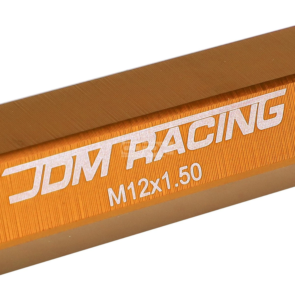 20 PC Open End M12x1.5 90mm Tall Orange Aluminum Lug Nuts for JDM Vehicles