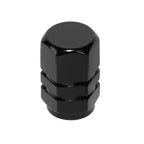 Set of 4 Tire Valve Stem Caps for Universal Fit (Glossy Black Aluminum)