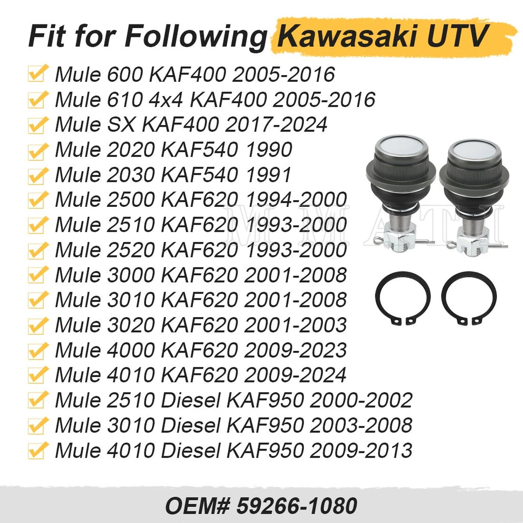 2X Lower Ball Joint for Kawasaki Mule 2500 2510 2520 (1993–2000) 59266-1080