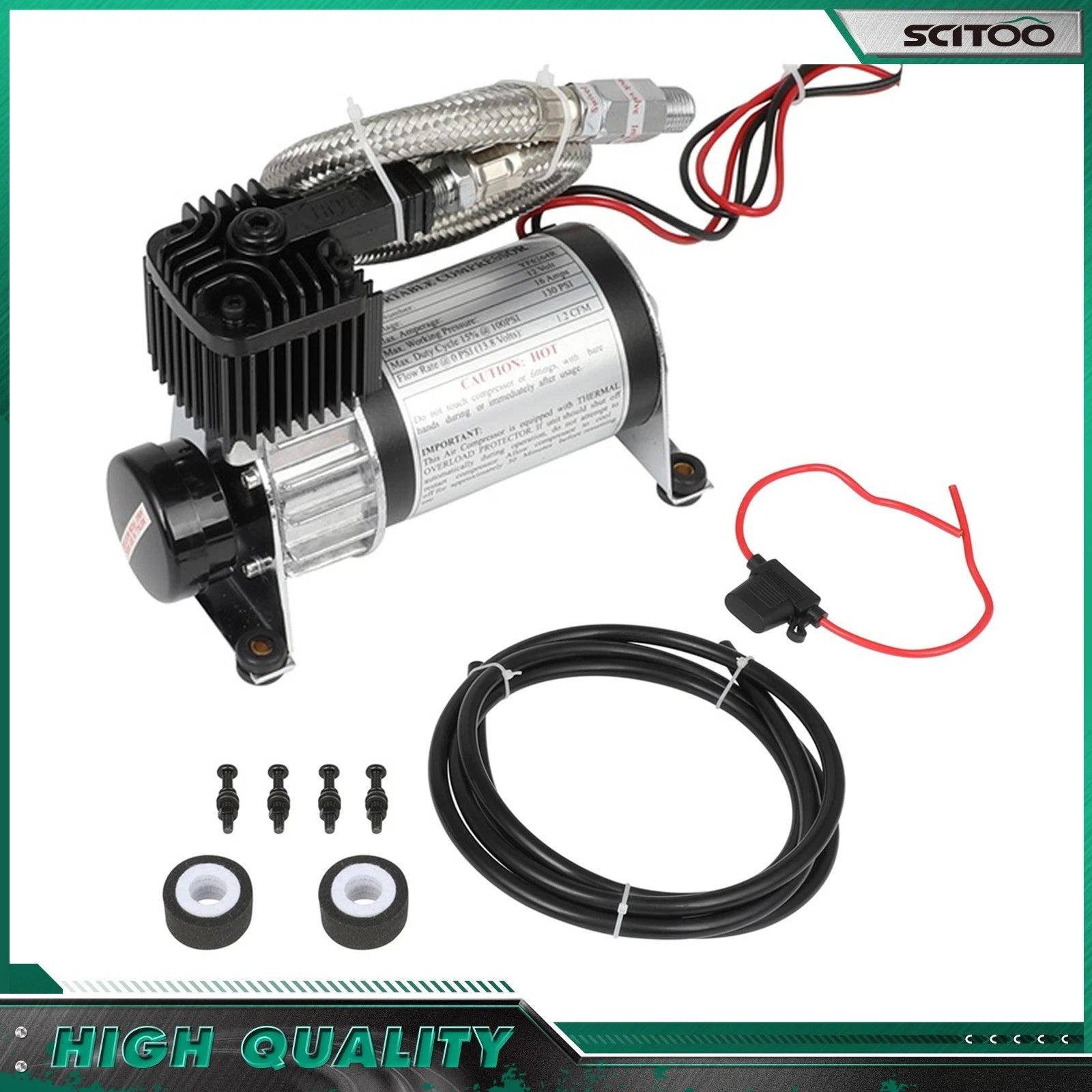 Air Compressor Kit for Train Horns Air Suspension (12V 130PSI)