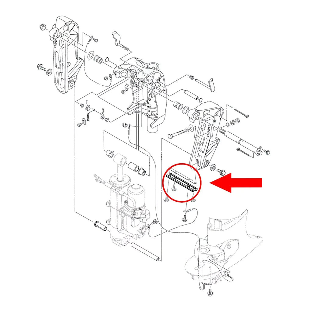 Zinc Anode Transom Bracket for Yamaha Outboard 40HP-130HP (6H1-45251-03-00)