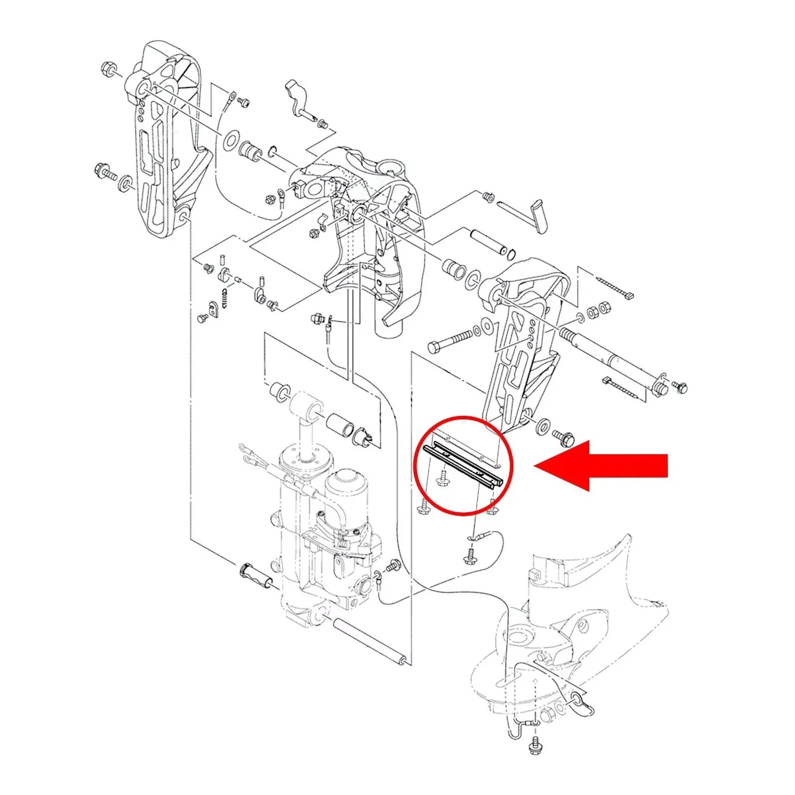 Zinc Anode Transom Bracket for Yamaha Outboard 40HP-130HP (6H1-45251-03-00)