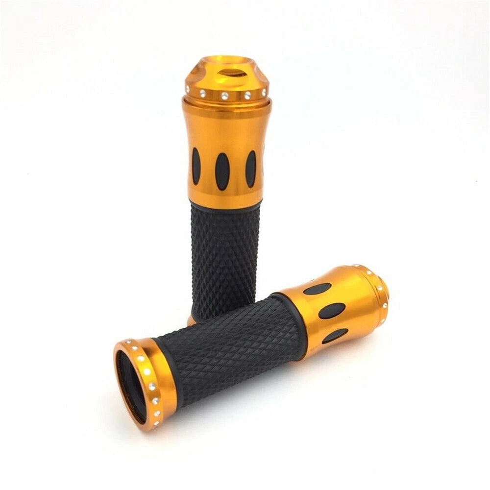 7/8" Light Orange Non-Slip Rubber Handlebar Grips for Suzuki V-Strom GSR600 SV650