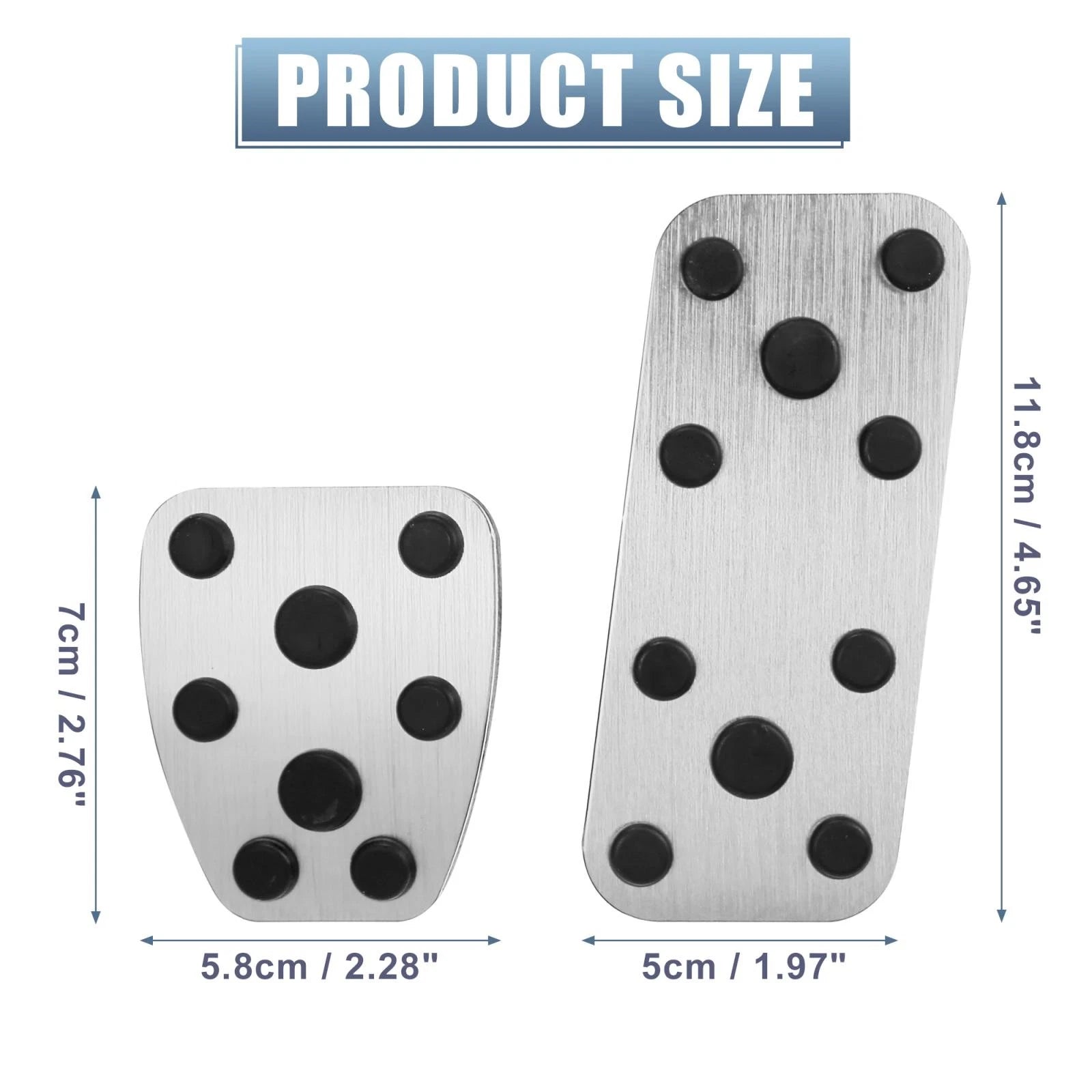Foot Pedal Cover Kit for Subaru Impreza (2017–2023) - Silver Tone