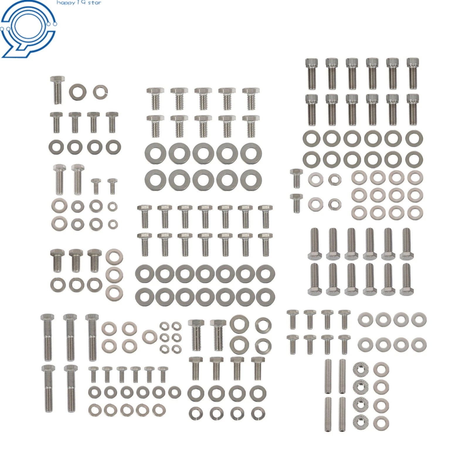 304 Stainless Steel Hex Bolt Kit for Chevy Small Block (265–307)