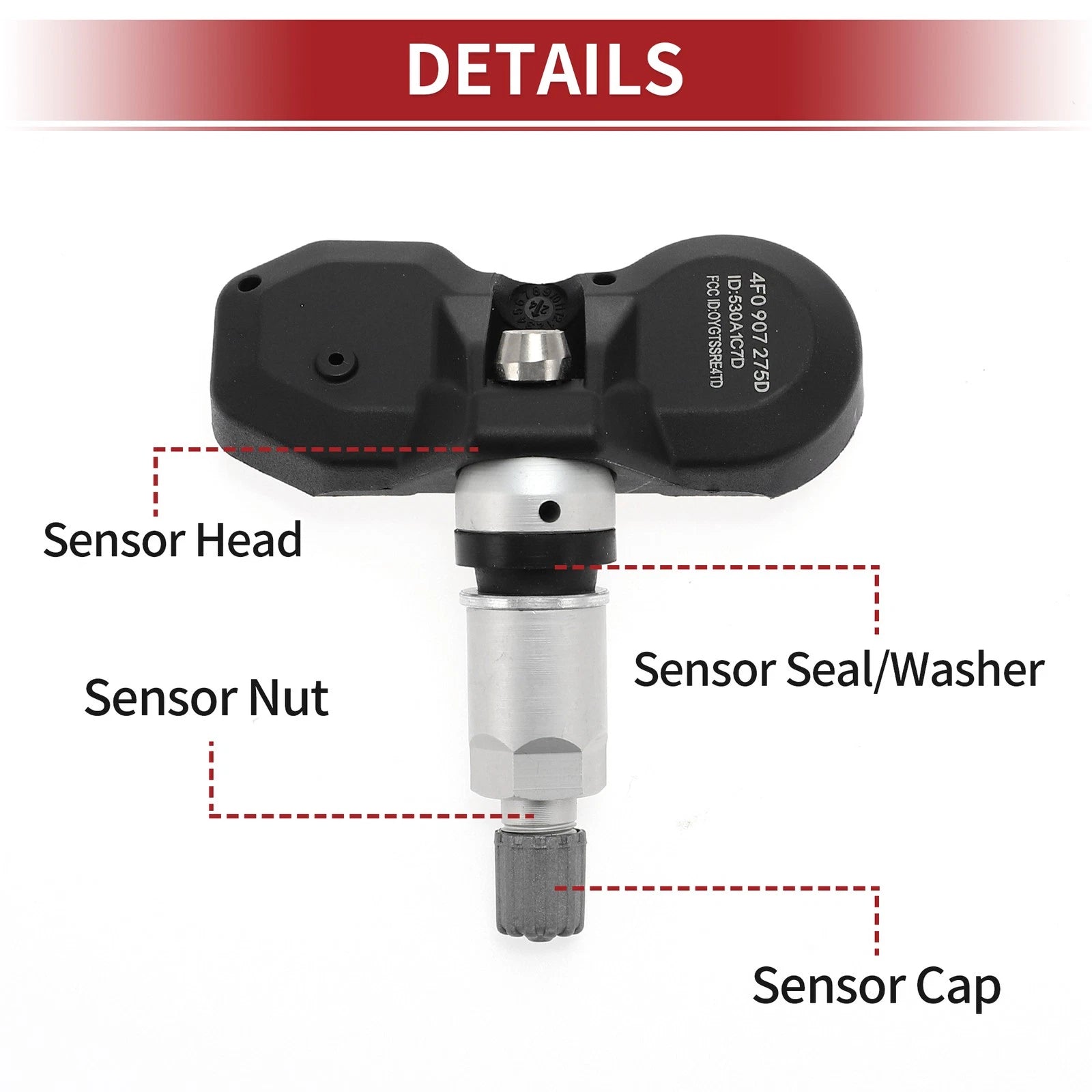 Tire Pressure Sensor 433MHz for Porsche Boxster (2012–2016) No.4F0907275D