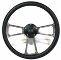 14 Inch Polished 5 Hole Steering Wheel with Black Horn Button for Jeep JL (2018–2024)