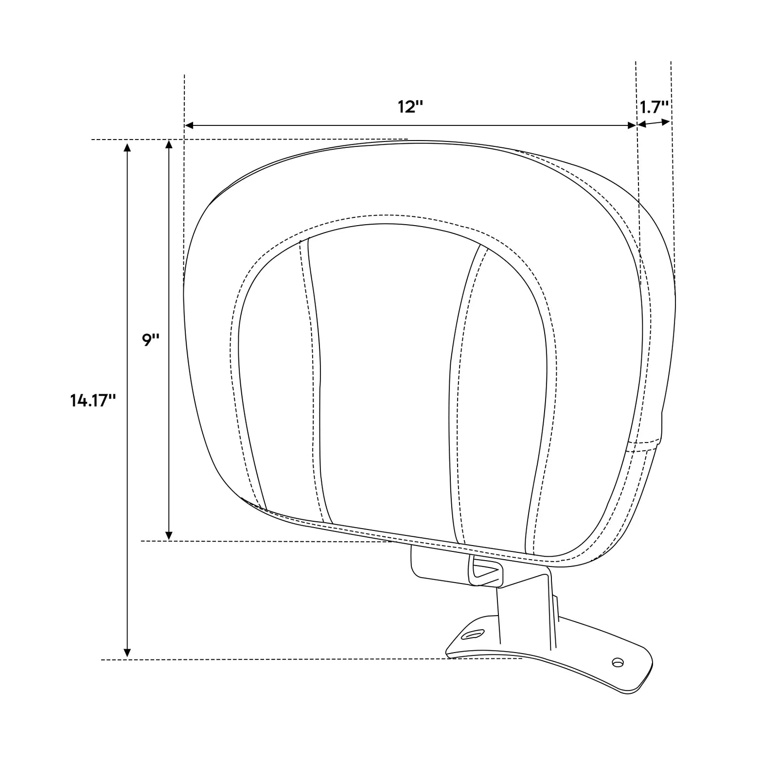 Front Driver Backrest Pad for Harley Touring Street Glide (2009–2023)