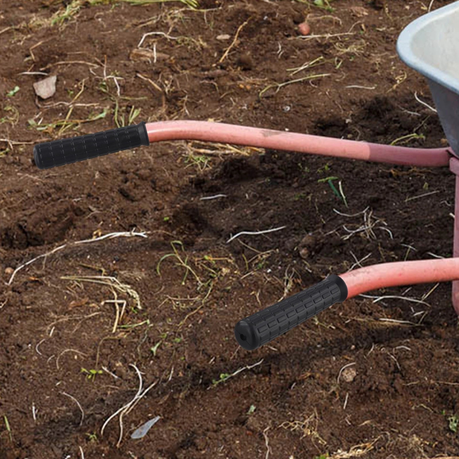 2X Ergonomic Rubber Wheelbarrow Handles Non-Slip Design for Heavy Loads