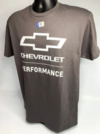 Chevrolet Performance Gray T Shirt Script Logo w Bowtie Emblem (2010–2024)