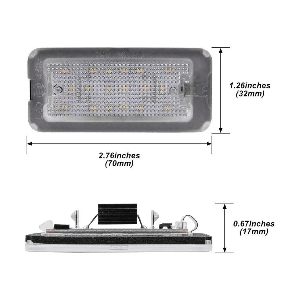 White LED License Plate Lights for Fiat Abarth 500 500C (2008-2023)