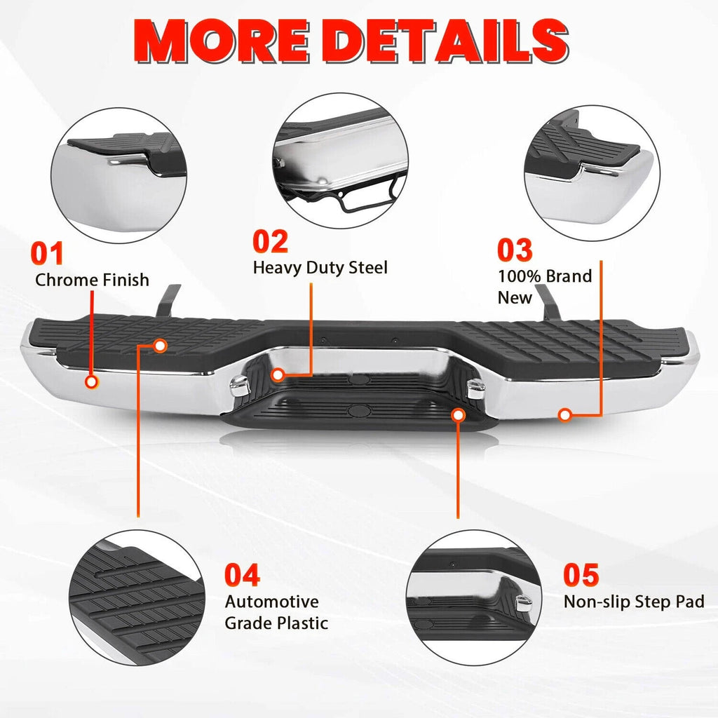 Chrome Rear Step Bumper Assembly for Nissan Frontier (1998–2004)