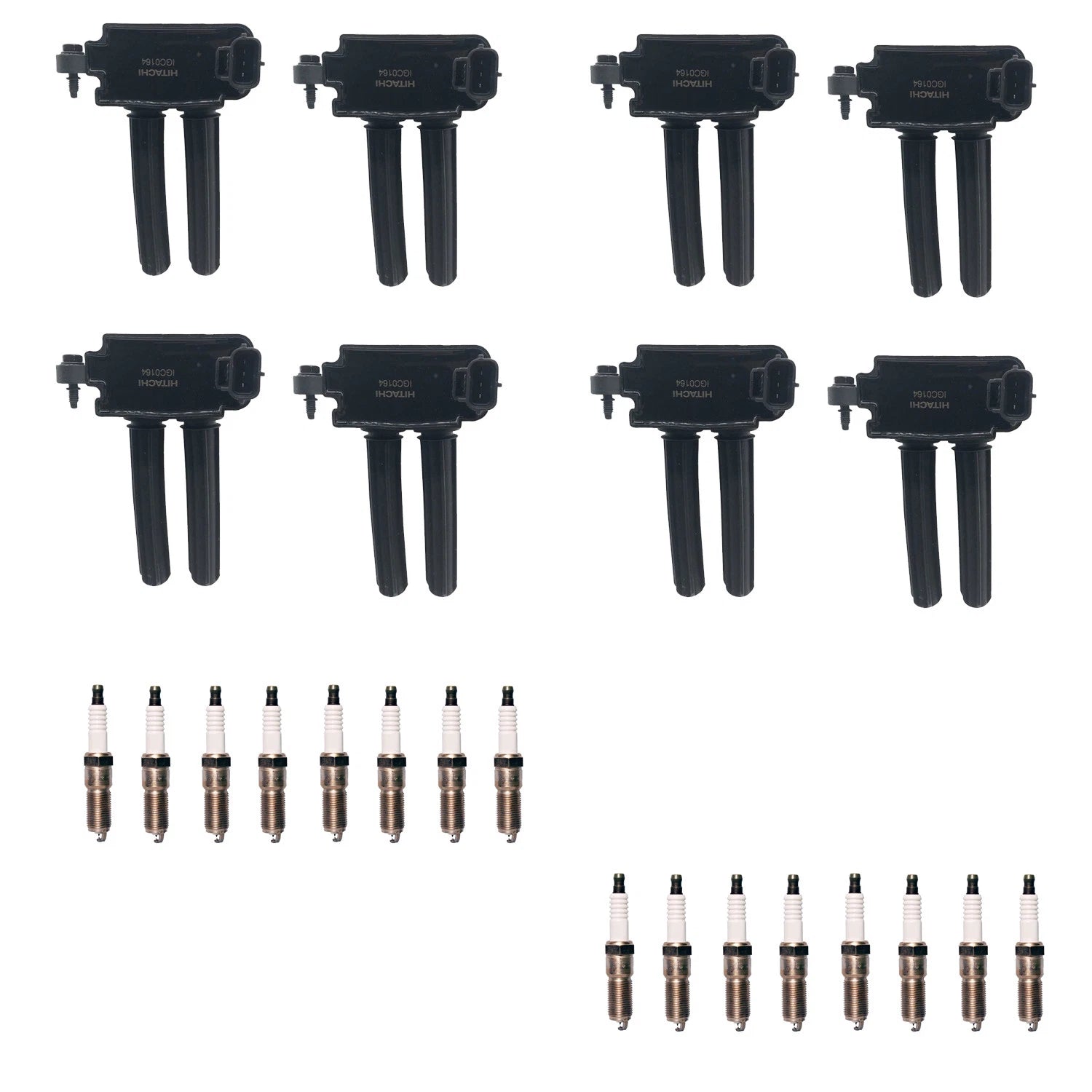 Set of 8 Ignition Coils & 16 Denso Iridium Spark Plugs for Dodge Aspen (2007–2009)