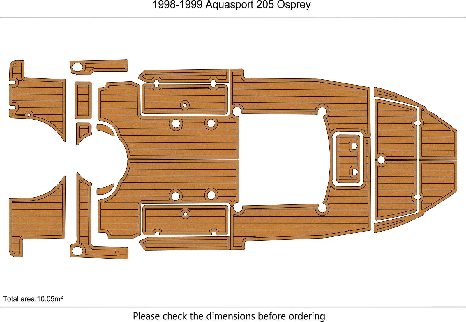 Seadek Swim Platform Cockpit Flooring for Aquasport 205 Osprey (1998)