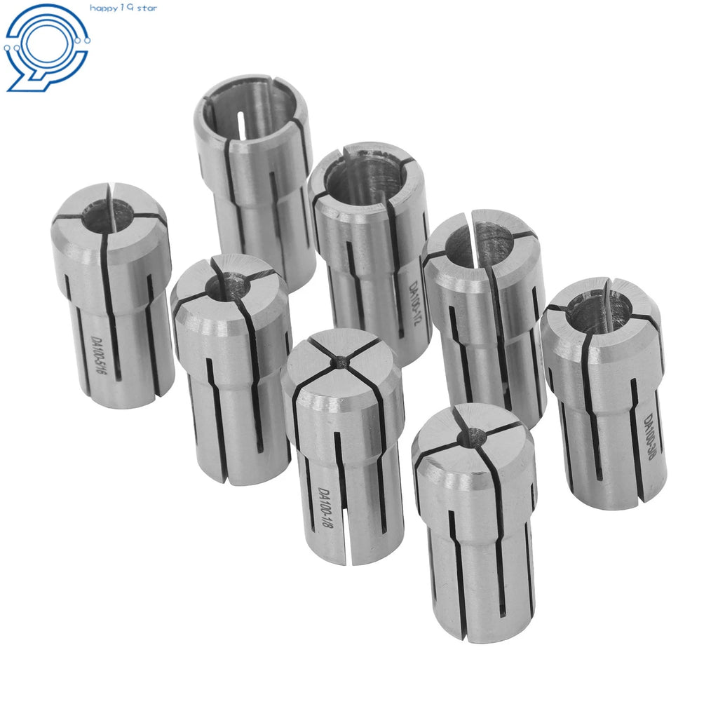 Set of 8 Double Angle Collets for CNC Mill Lathe (1/8 to 9/16 Inch)