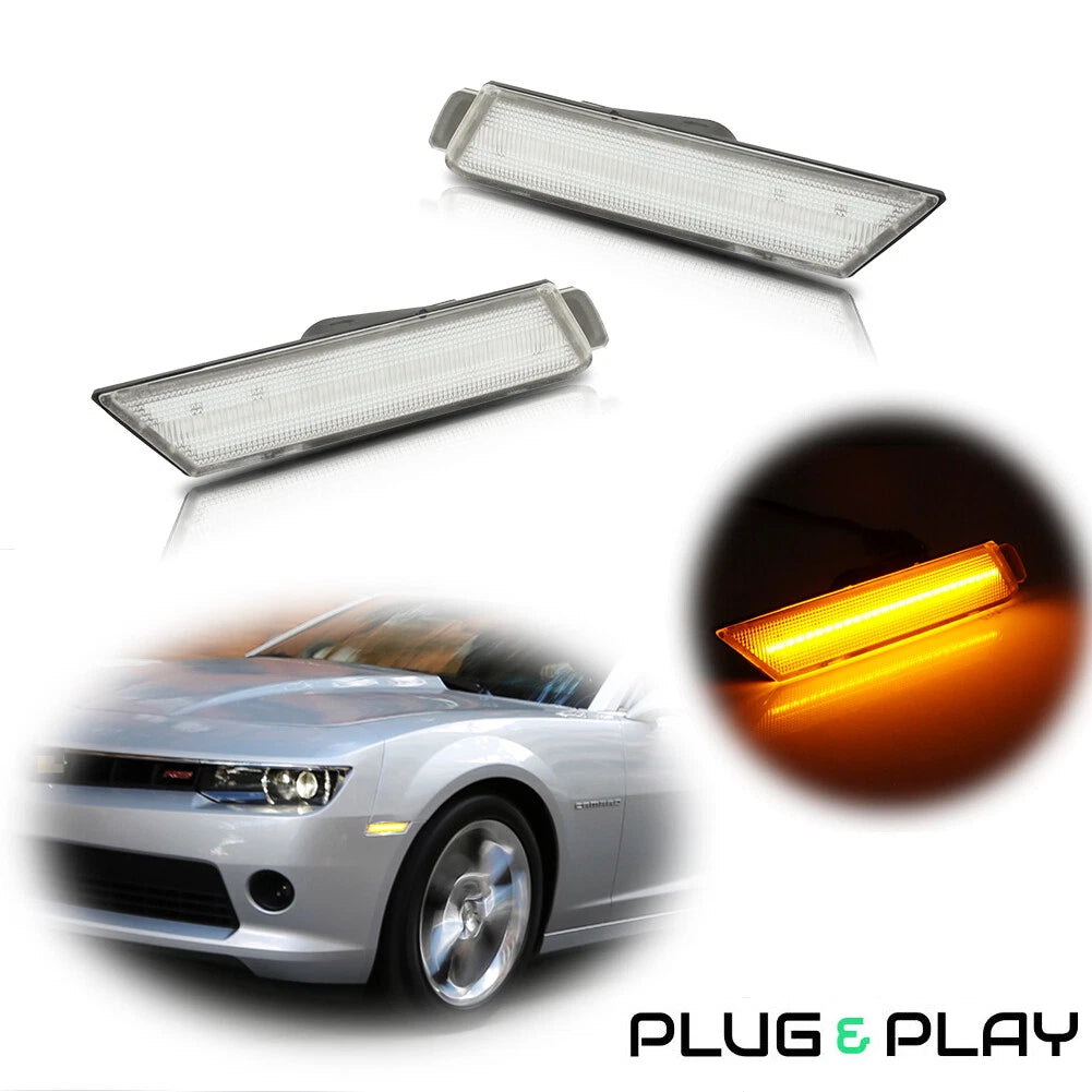LED Front Bumper Side Marker Reflectors for Chevy Camaro (2010–2015)