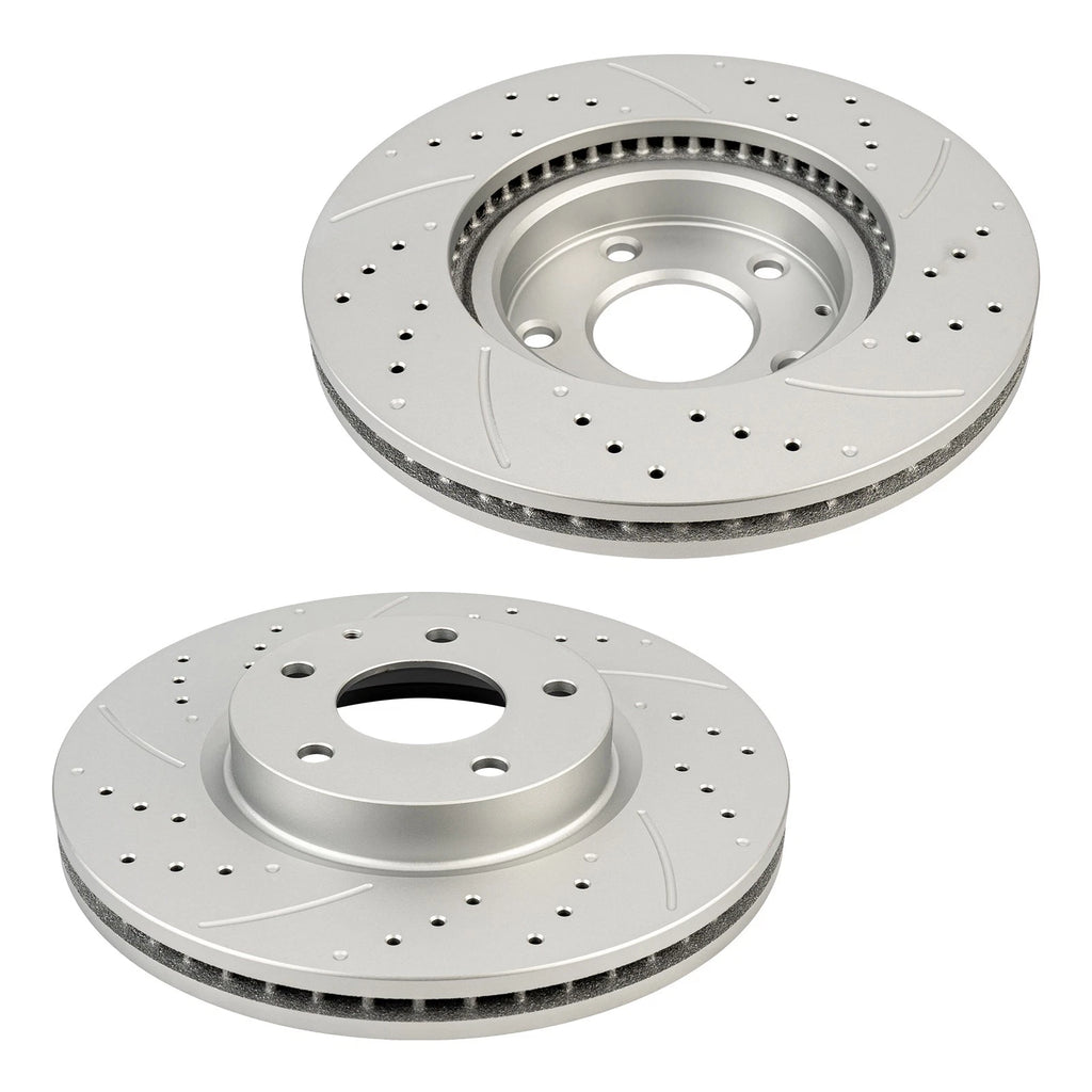 2x Front Drilled Slotted Brake Rotors for Mazda CX-5 (2013–2015)