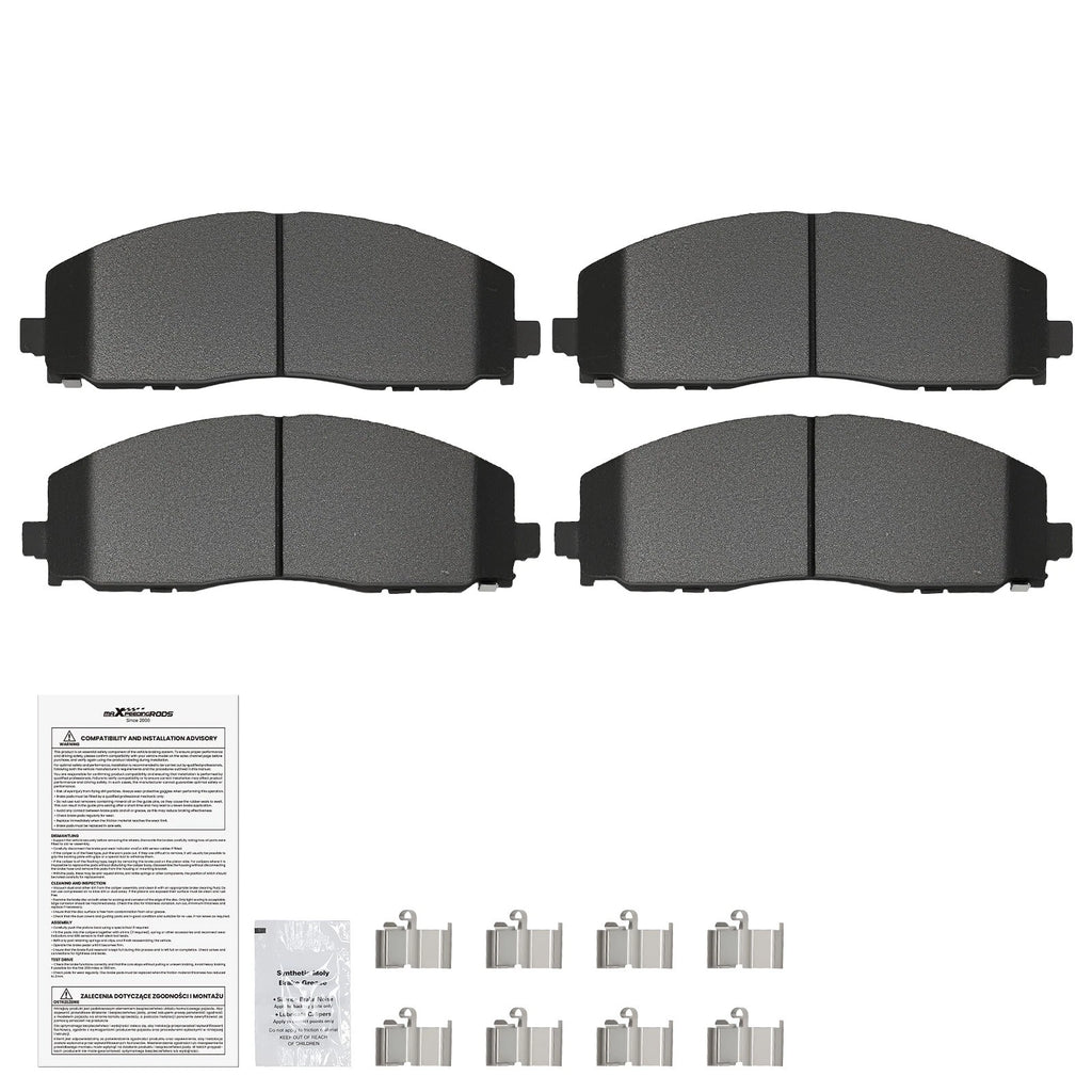 Front Disc Brake Pads Set for Dodge Grand Caravan/Journey (2012–2020) w/Hardware