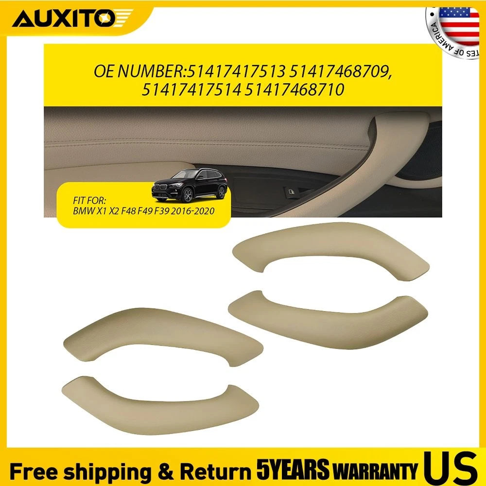 Set of 4 Beige Inner Handle Door Panel Trim Covers for BMW X1 X2 (2016–2020)