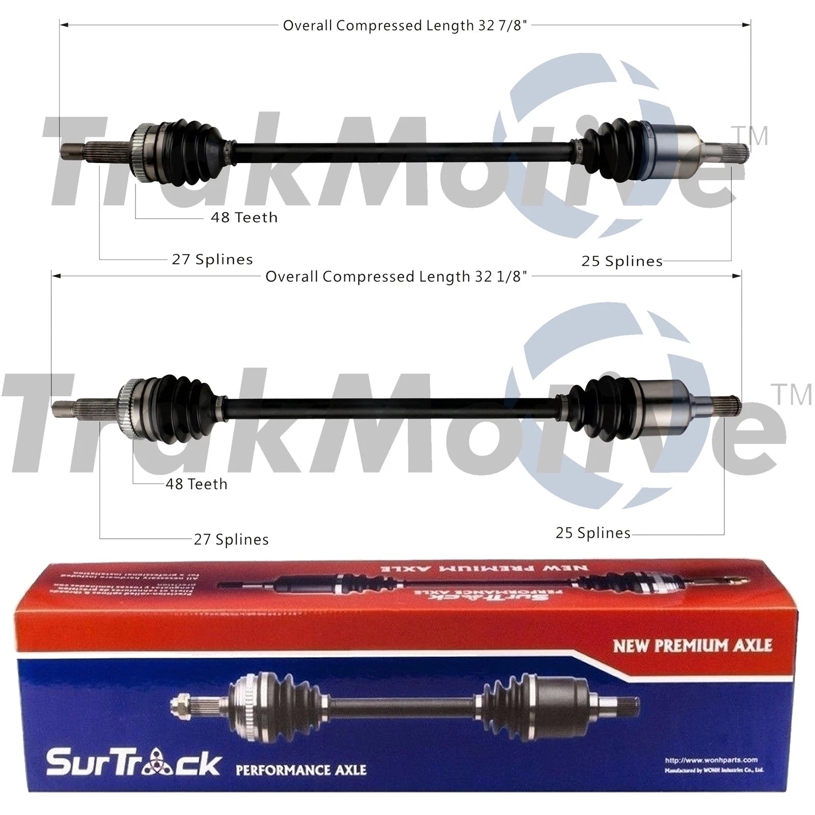 Set of 2 Rear CV Axle Shafts for Kia Sportage (2011–2013)