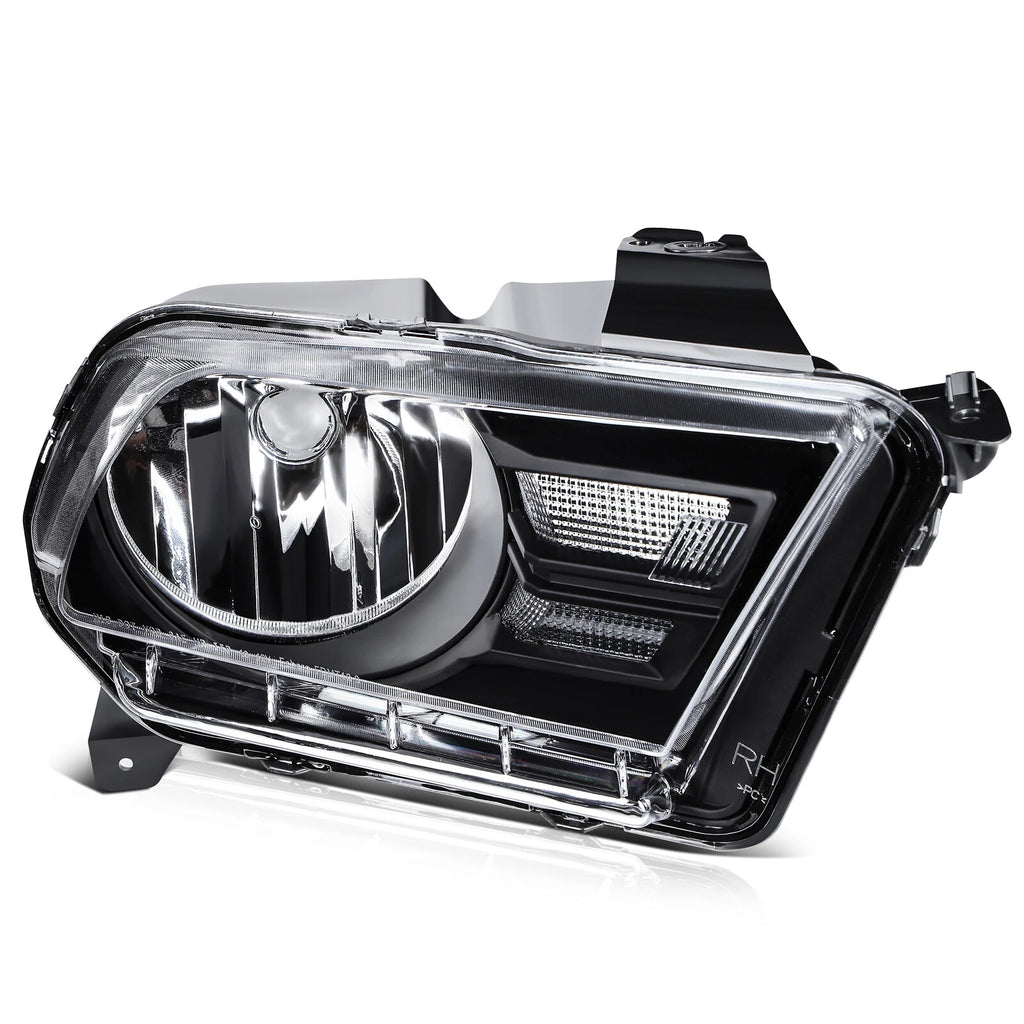 Set of 2 Black Housing Headlights for Ford Mustang (2010–2014)