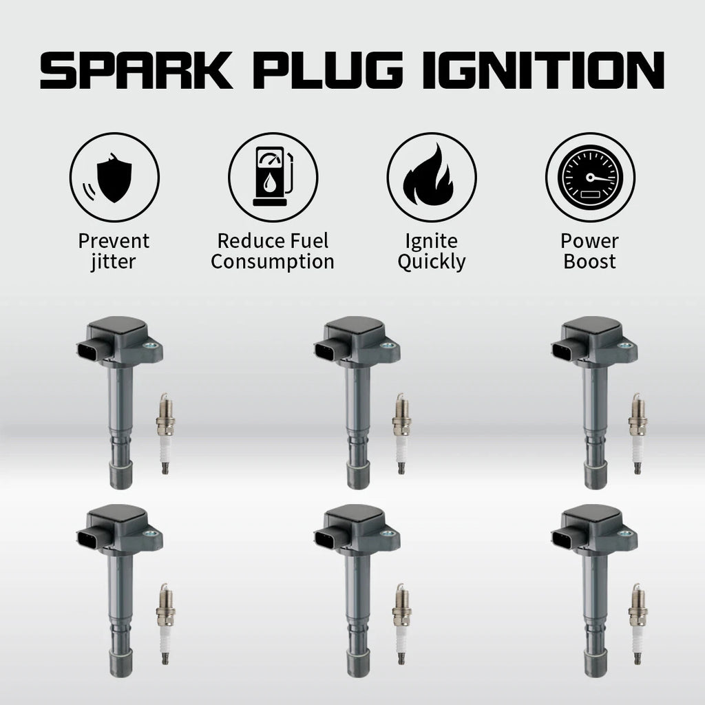 6X Ignition Coil & Spark Plug for Honda Accord Acura TL (2003–2007) UF400