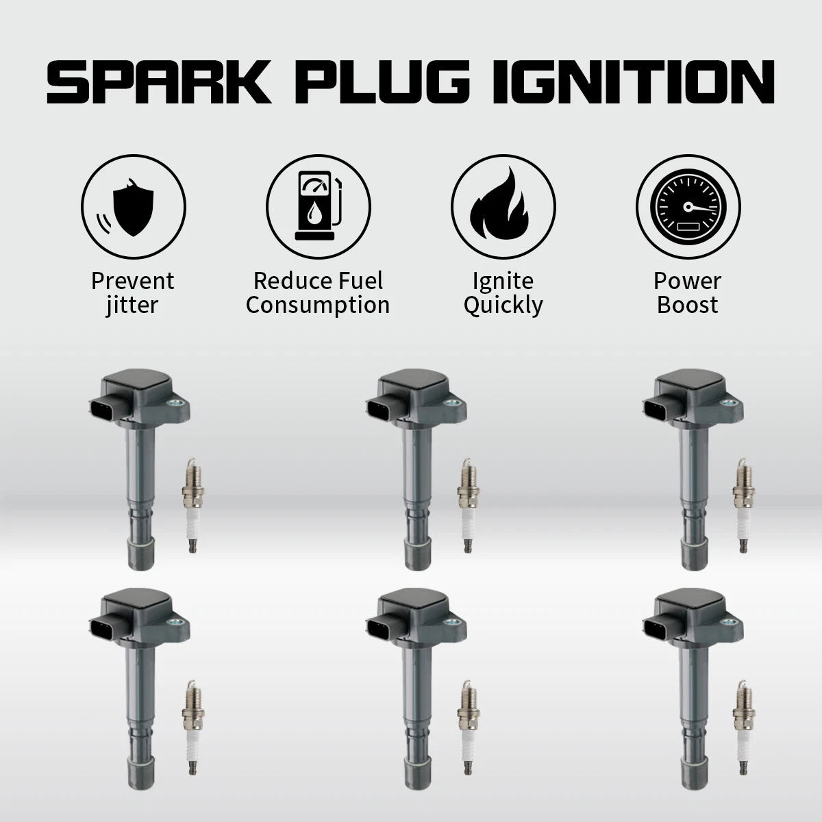 6X Ignition Coil & Spark Plug for Honda Accord Acura TL (2003–2007) UF400