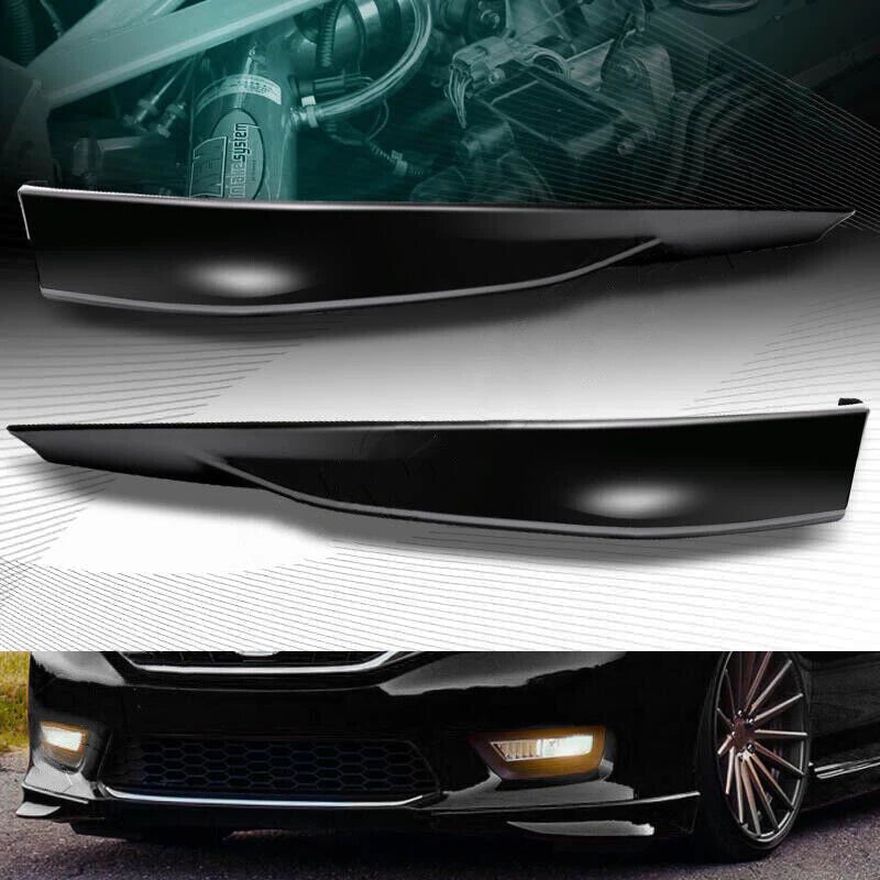 2X Front Bumper Spoiler Lip for Honda Accord 4DR (2013–2015) HFP Style Black