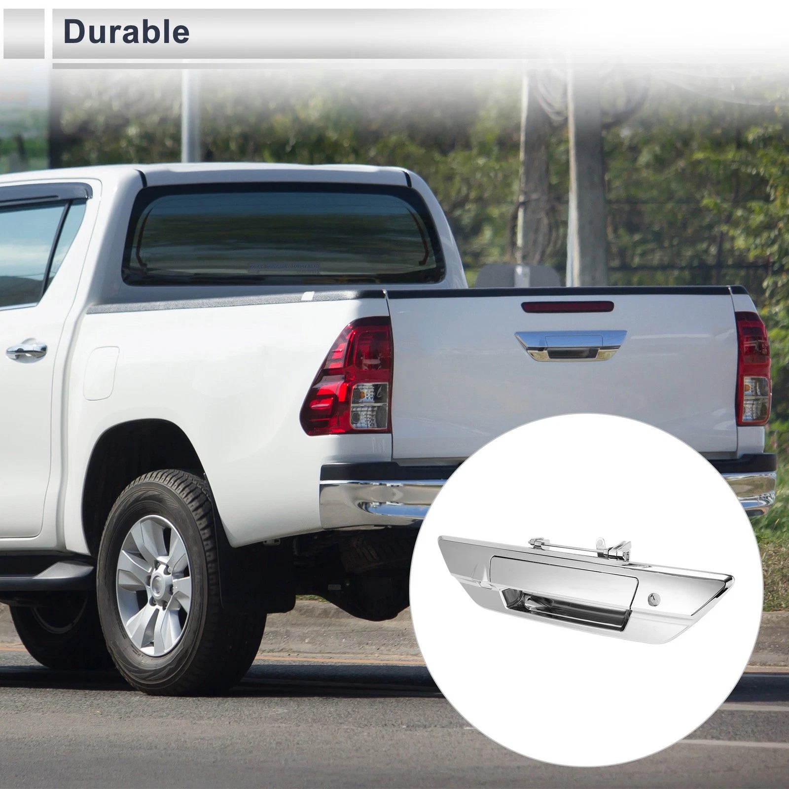 Exterior Door Tailgate Handles for Toyota Hilux Revo (2015–2023) No.690900K110 Silver Tone