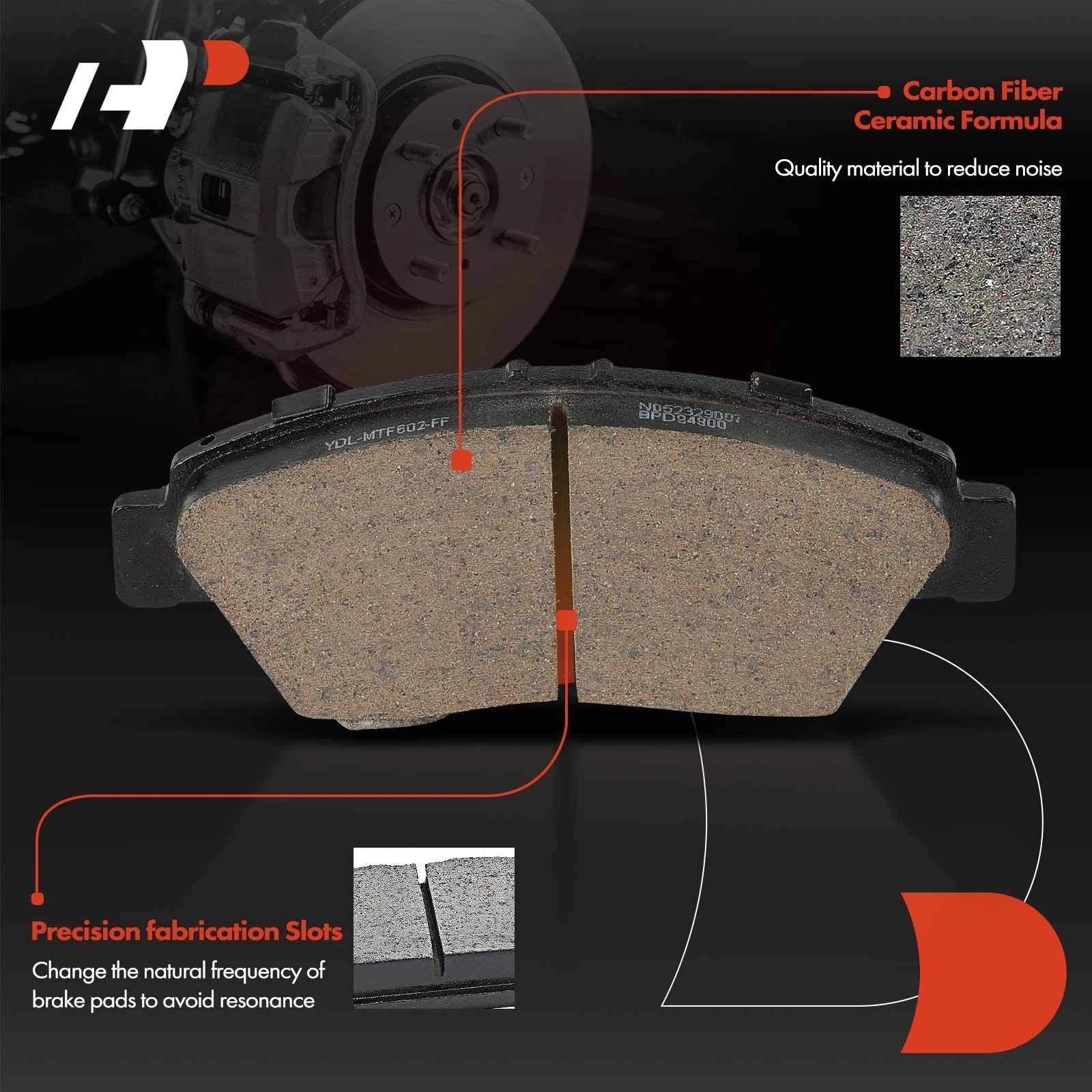 Front Disc Brake Rotors & Ceramic Pads for Honda Fit (2015-2020)