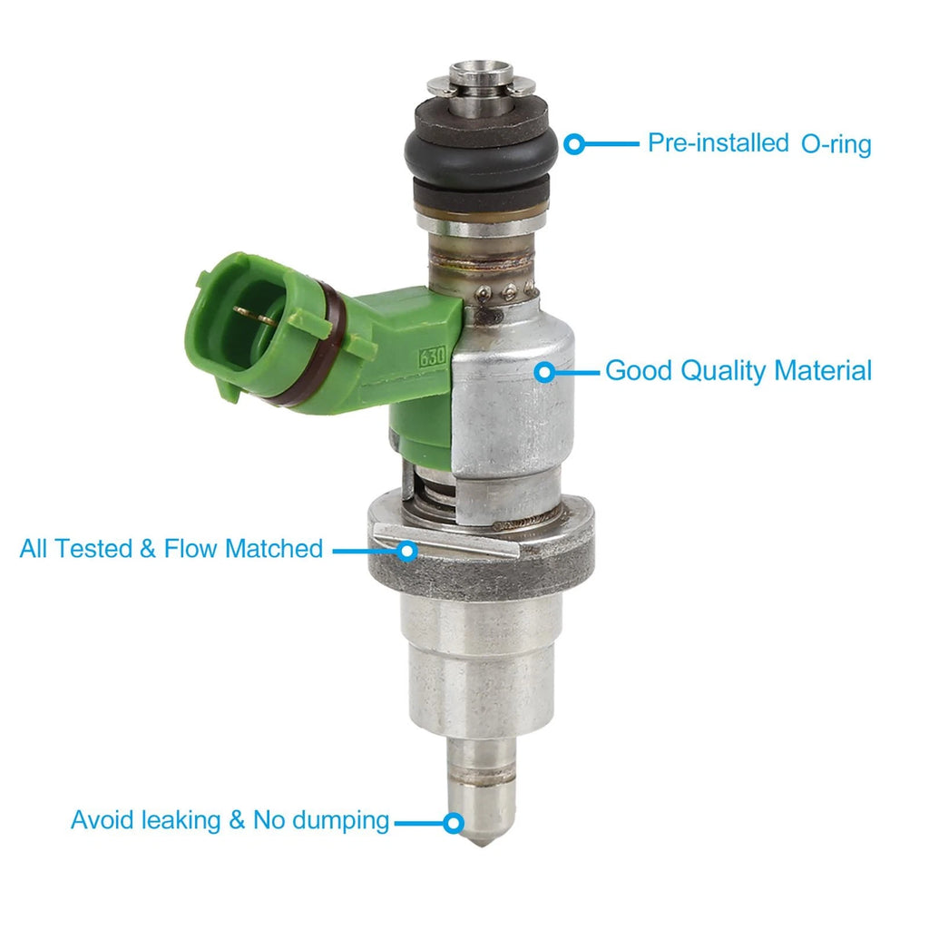Set of 4 Flow Matched Fuel Injector Nozzles for Toyota RAV4 Avensis (2001–2018)