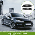 1 Pair Front Fog Light Grill for Audi A6 C7 (2012–2015) Black Silver Tone