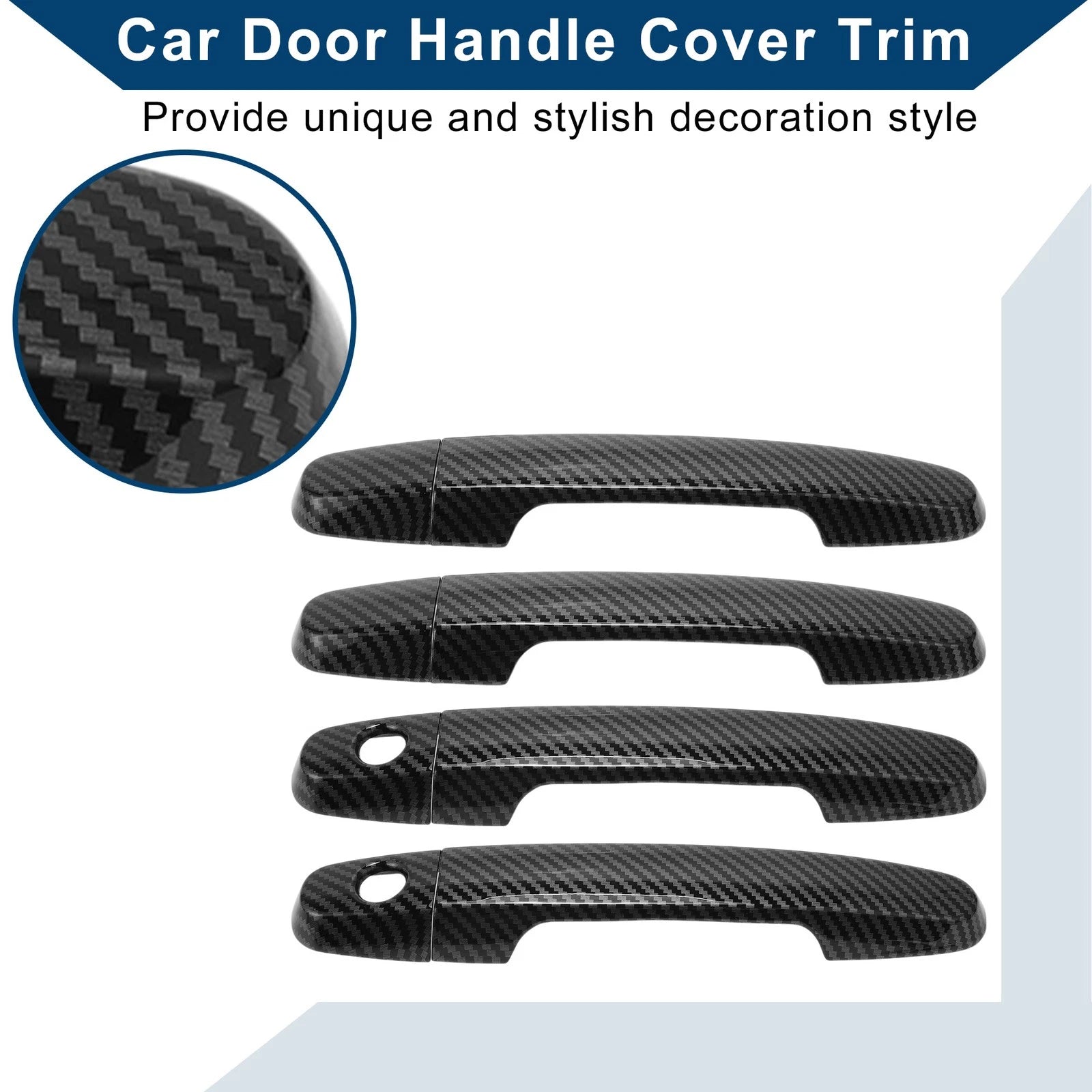 Car Door Handle Cover Trim for Toyota Corolla Sedan (2003–2010) | Carbon Fiber Black