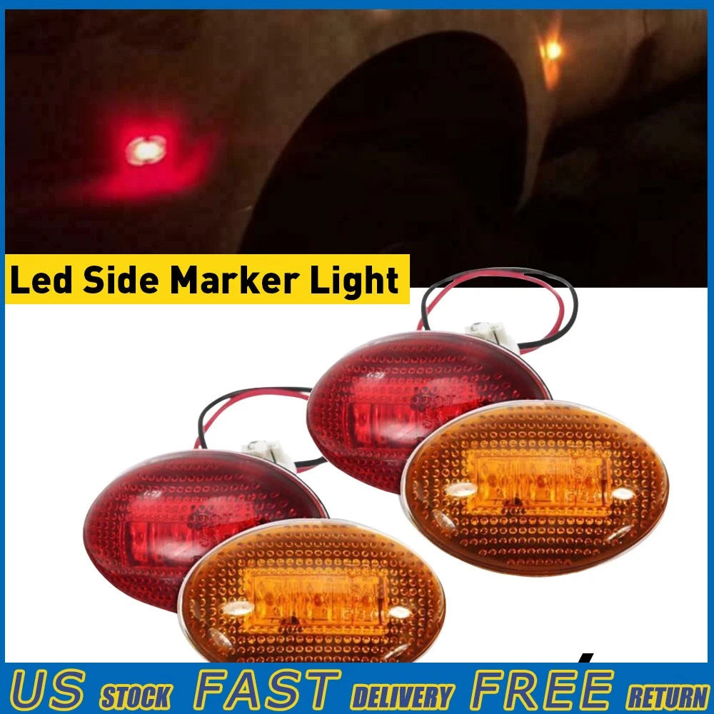 Set of 4 Universal Motorcycle Sequential Turn Signal Lights Amber/Blue