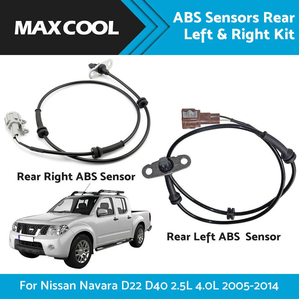 2X ABS Sensors for Nissan Navara D22 D40 (2001–2015)