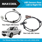 2X ABS Sensors for Nissan Navara D22 D40 (2001–2015)
