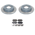 Set of 2 Rear Rotors & TRW Pro Low-Met Disc Brake Pad Kit for Kia Forte/Soul/Veloster (2014–2019)