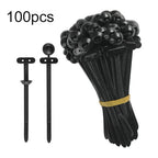 Nylon Cable Tie Buckle for Zip Ties (Heavy Duty, Self Locking, Black)