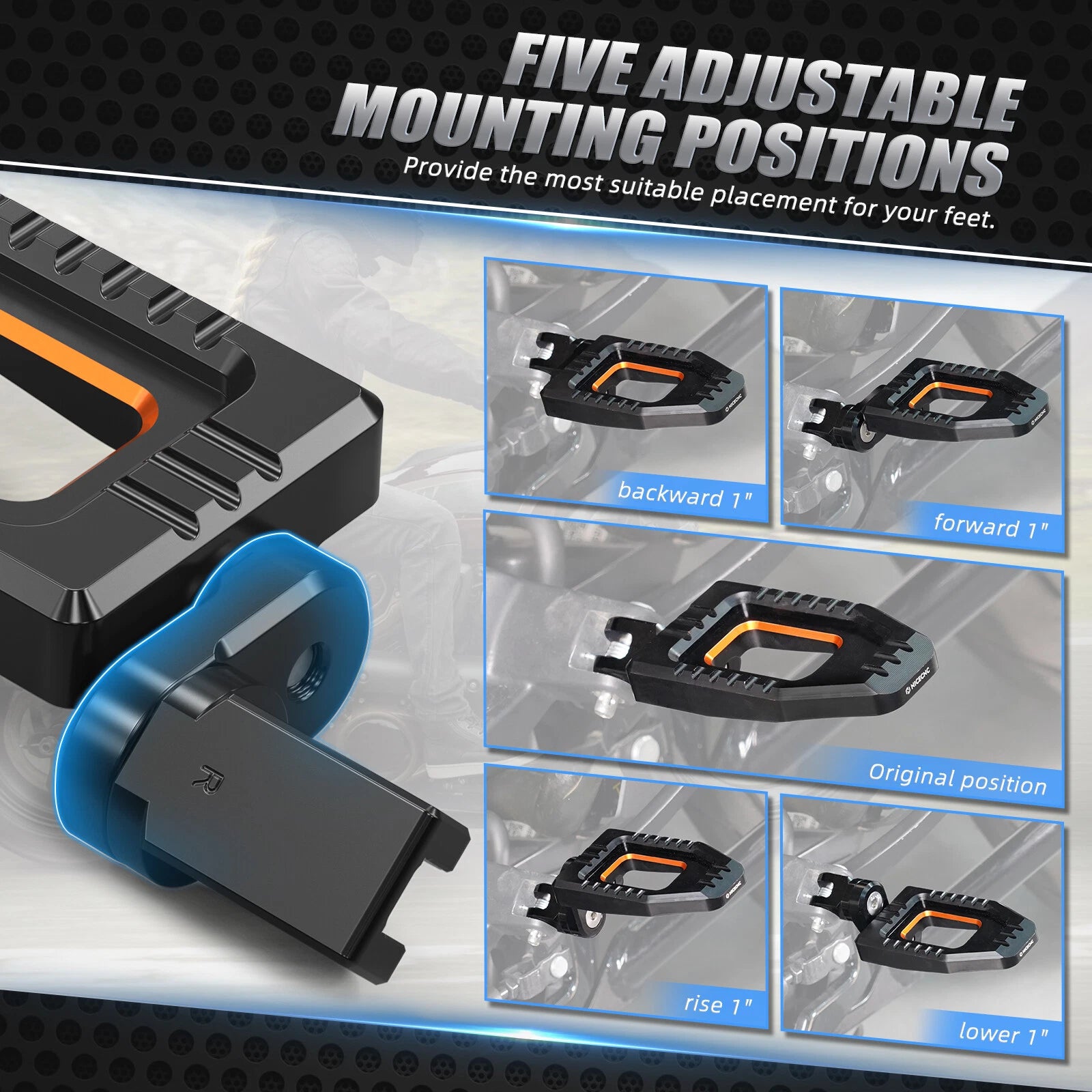 Adjustable Enlarged Rider Footpegs for Harley Softail Standard FXST (2020–2023)
