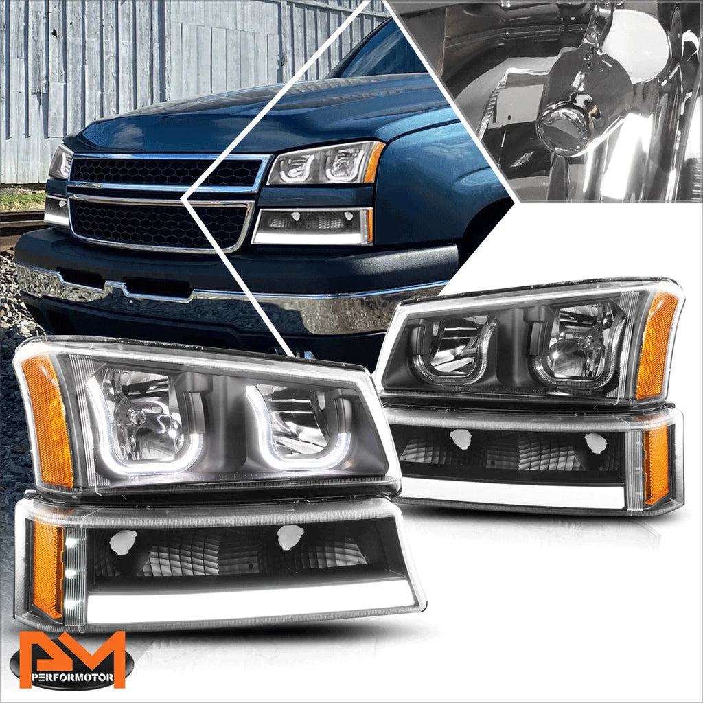 LED Projector Headlights for Chevy Silverado 1500 (2019–2024) Chrome/Clear