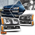 LED Projector Headlights for Chevy Silverado 1500 (2019–2024) Chrome/Clear
