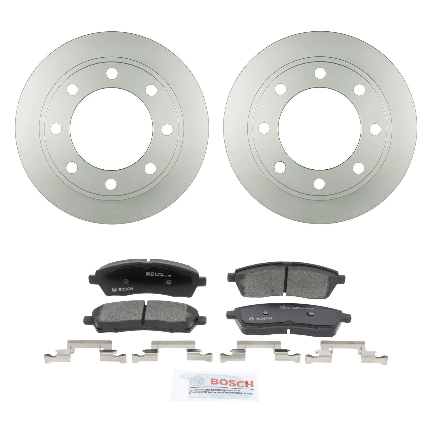 Bosch QuietCast Rear Rotors & Ceramic Brake Pad Kit for F-250 Super Duty (2005–2023)