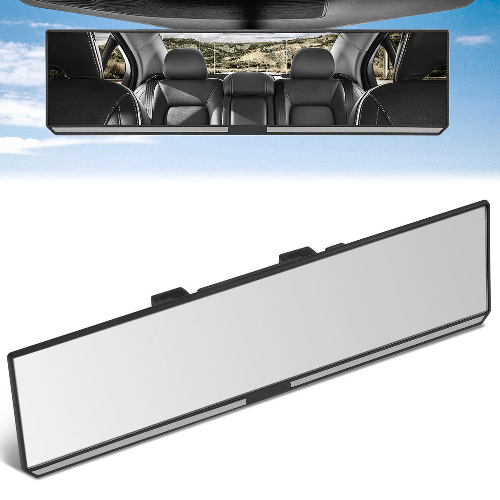 Universal Flat Panoramic Wide Angle Rear View Mirror Glass 11.8" X 3" X 1"
