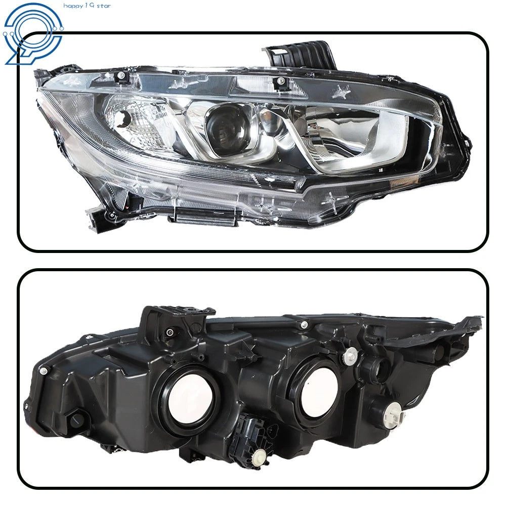 Headlight for Honda Civic (2016–2021) Halogen Right Electroplated Version