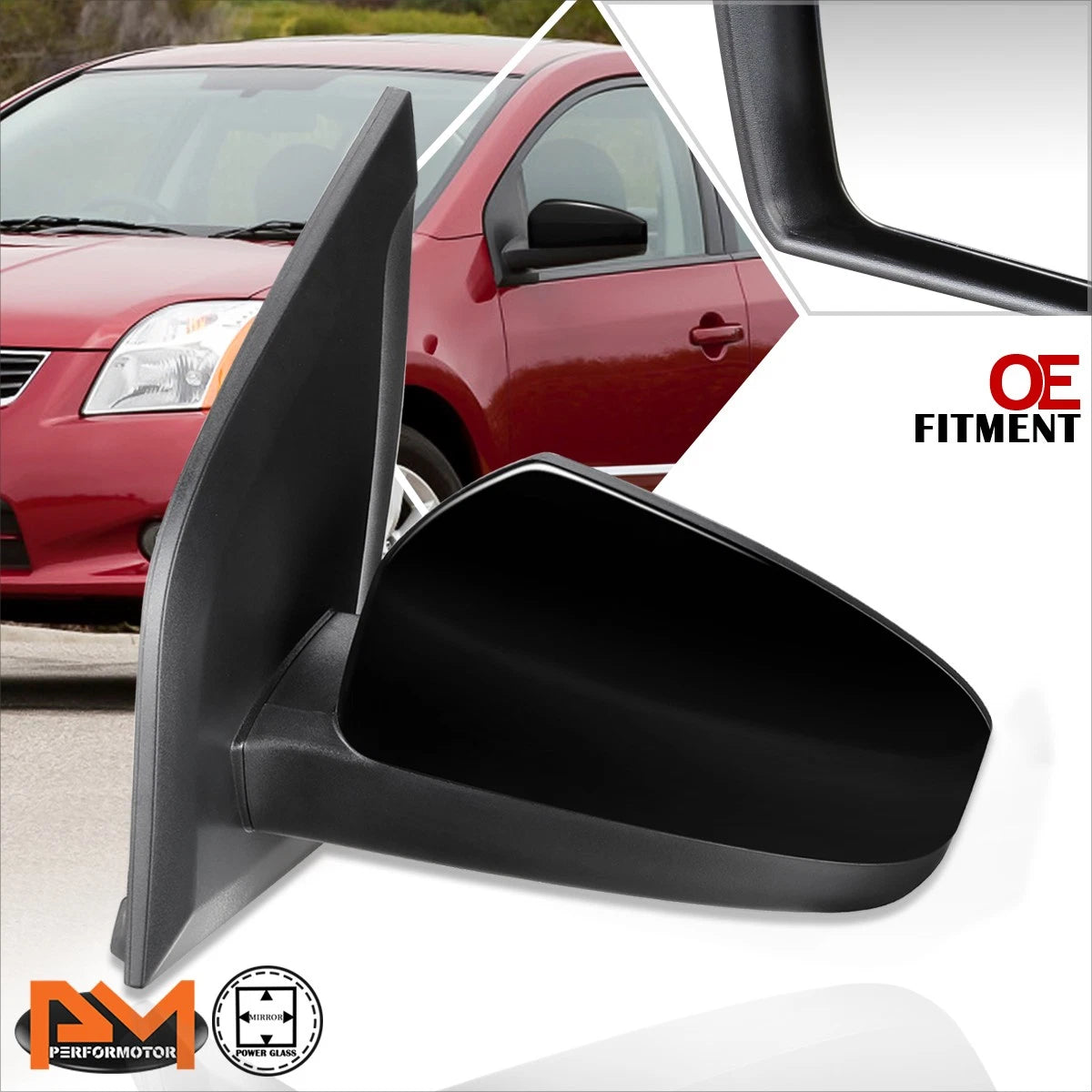 Powered Adjust Side Rear View Mirror for Nissan Sentra (2007–2012)