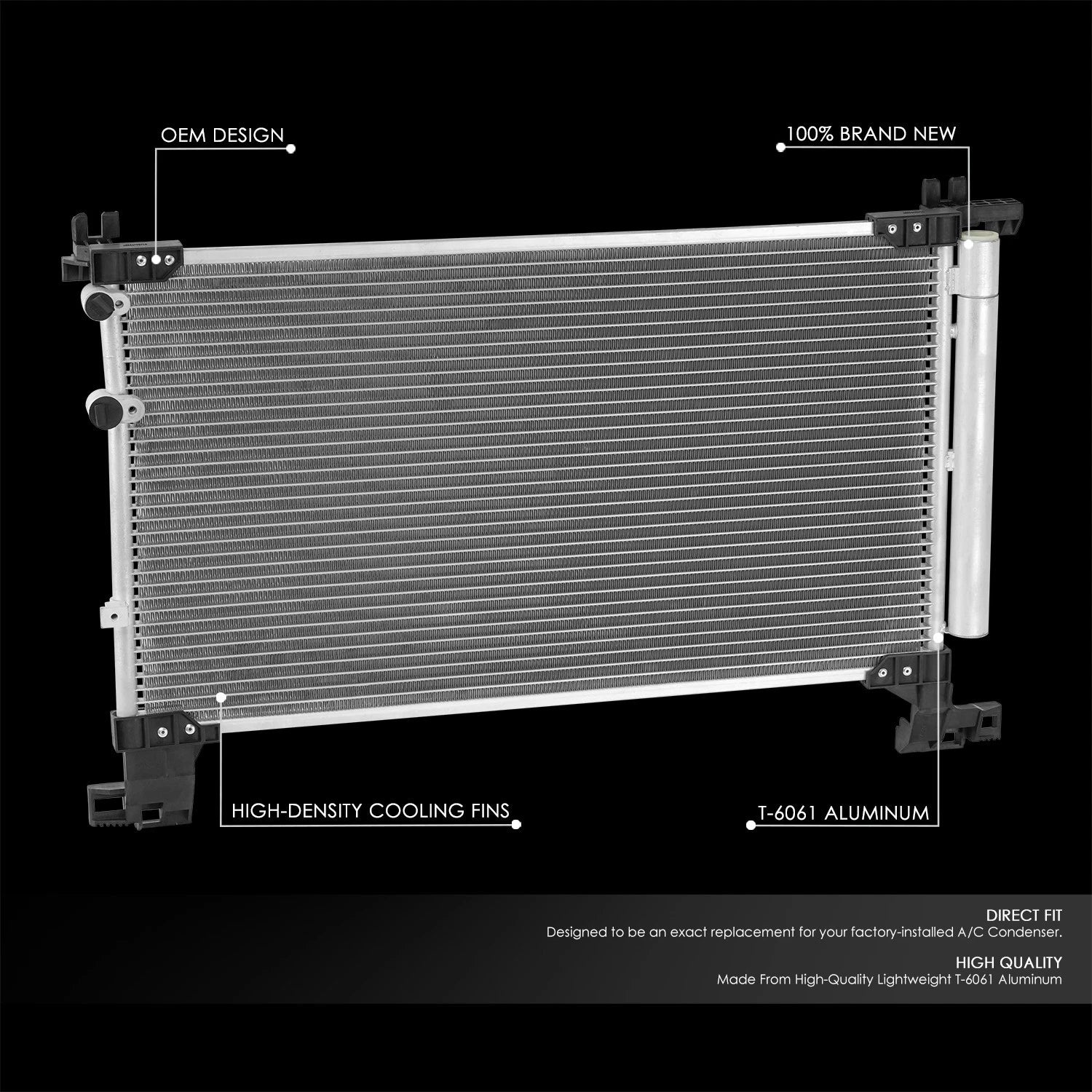 Factory Style Aluminum A/C Condenser for Lexus IS200t IS300 (2016–2020)