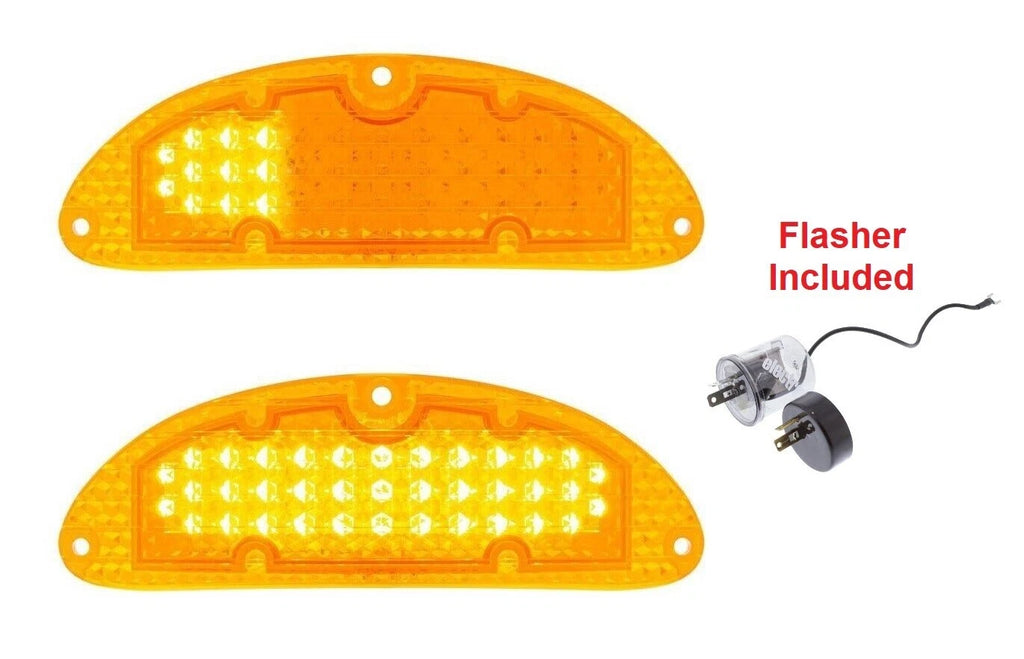 Amber Sequential LED Parking Lights with Flasher for 1955 Chevy Bel Air 150 (1955–1955)